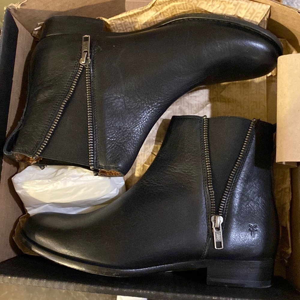 Carly Leather Zip Chelsea Bootie